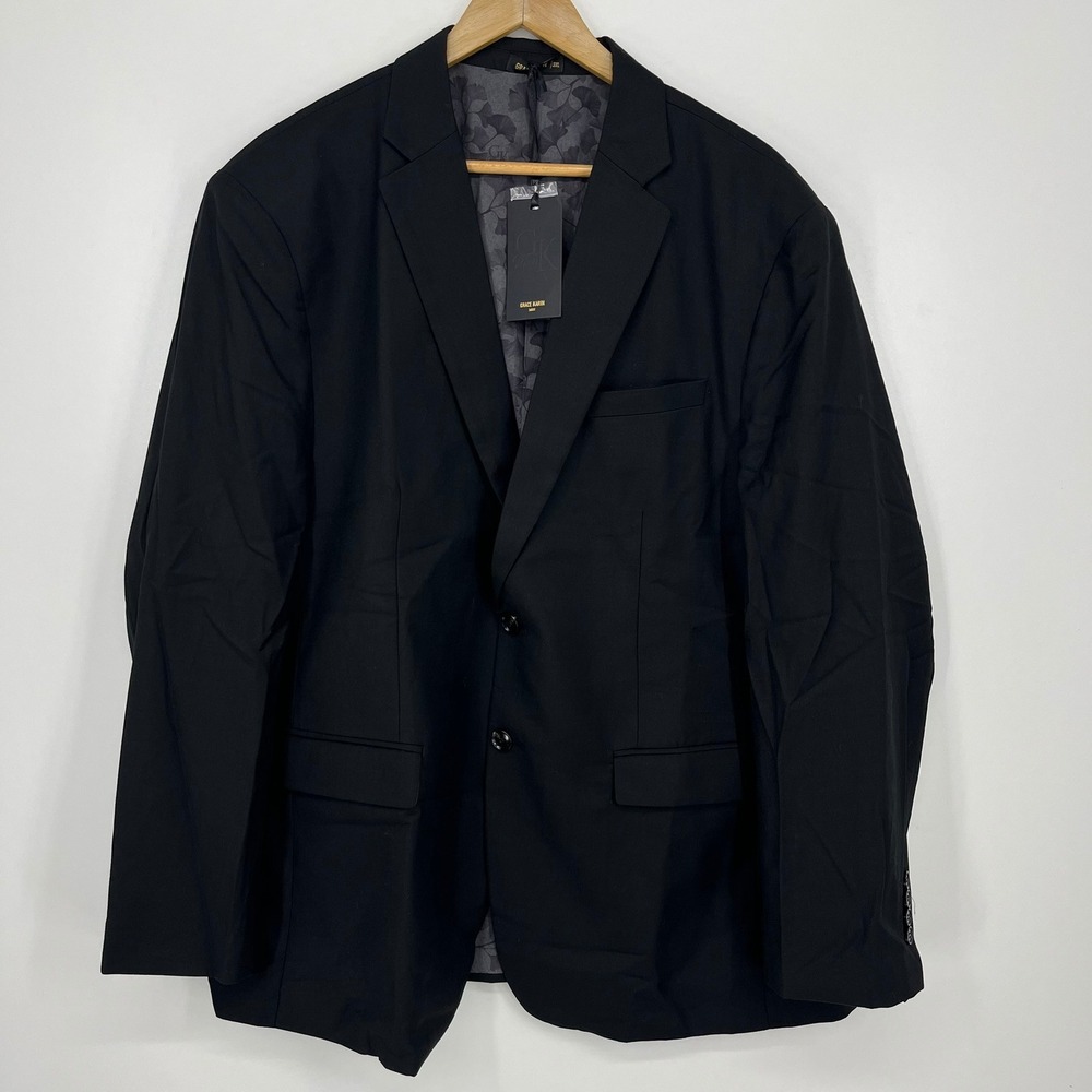 Men's Black Blazer - Unbranded Classic Two-Button Suit Jacket